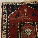 Iranian Area Rug with Geometric and Animal Motifs - thumbnail 3 of 11