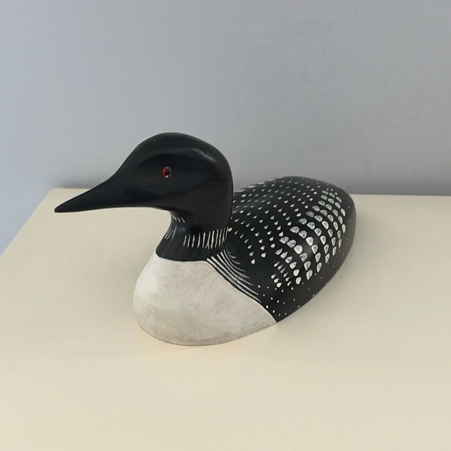 Handcrafted Loon Bird Decoy Sculpture - image 2 of 7