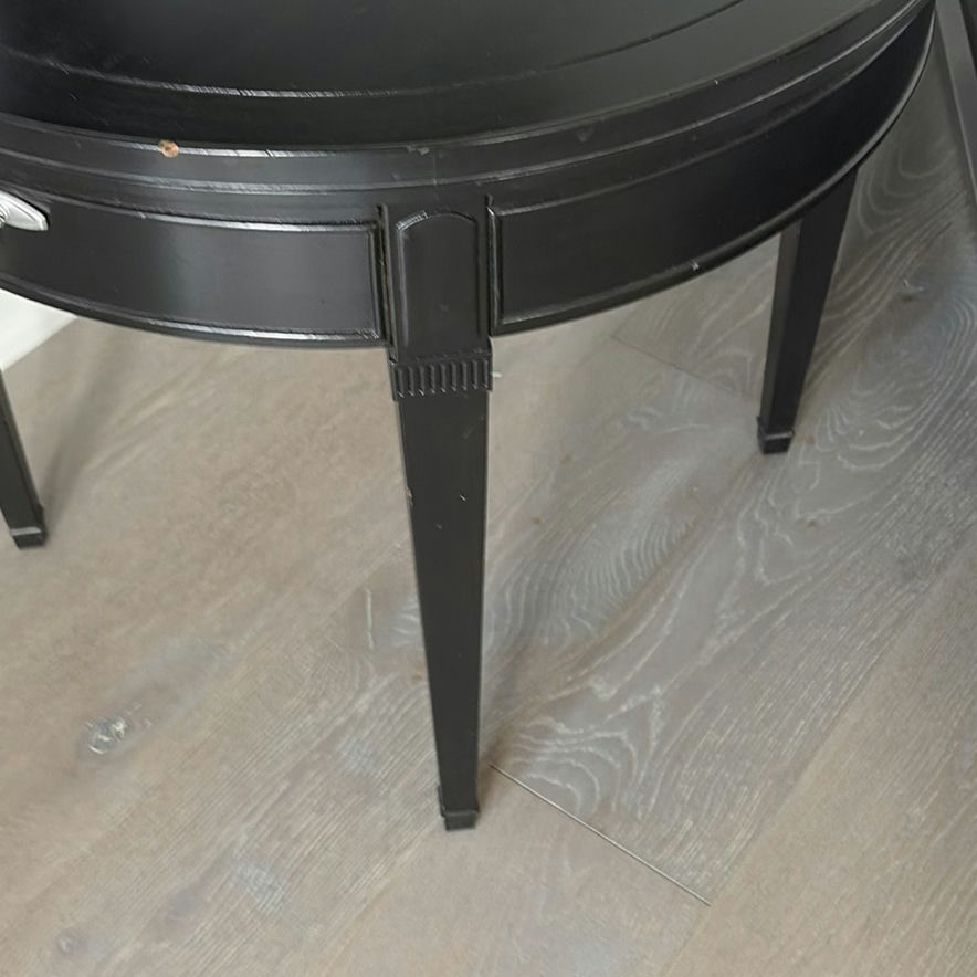 Black Round Accent Table with Drawer - image 6 of 9