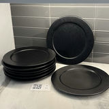 Set of 8 Black Round Wooden Chargers - thumbnail 1 of 8