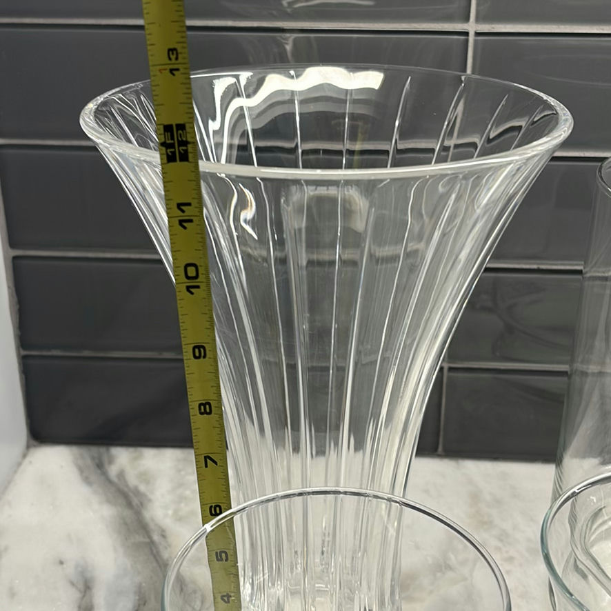 Assorted Clear Glass Vases & More - image 4 of 12