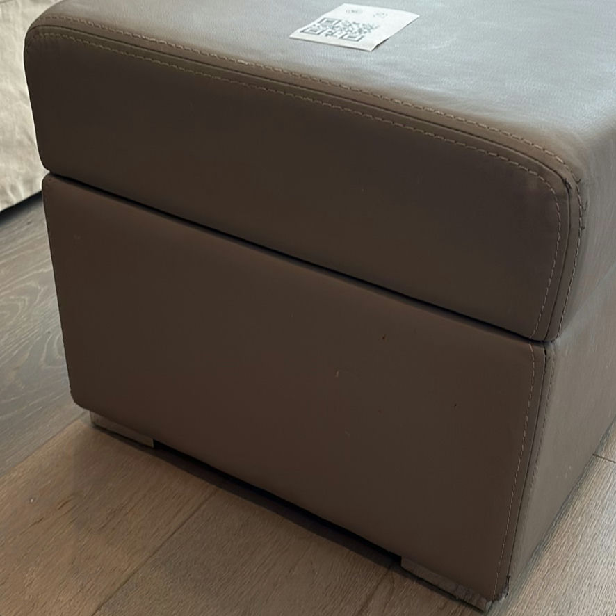 Two Vinyl Storage Ottomans - image 2 of 8