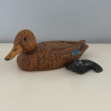 Carved Duck Decoy and Seal Figurine - thumbnail 1 of 11