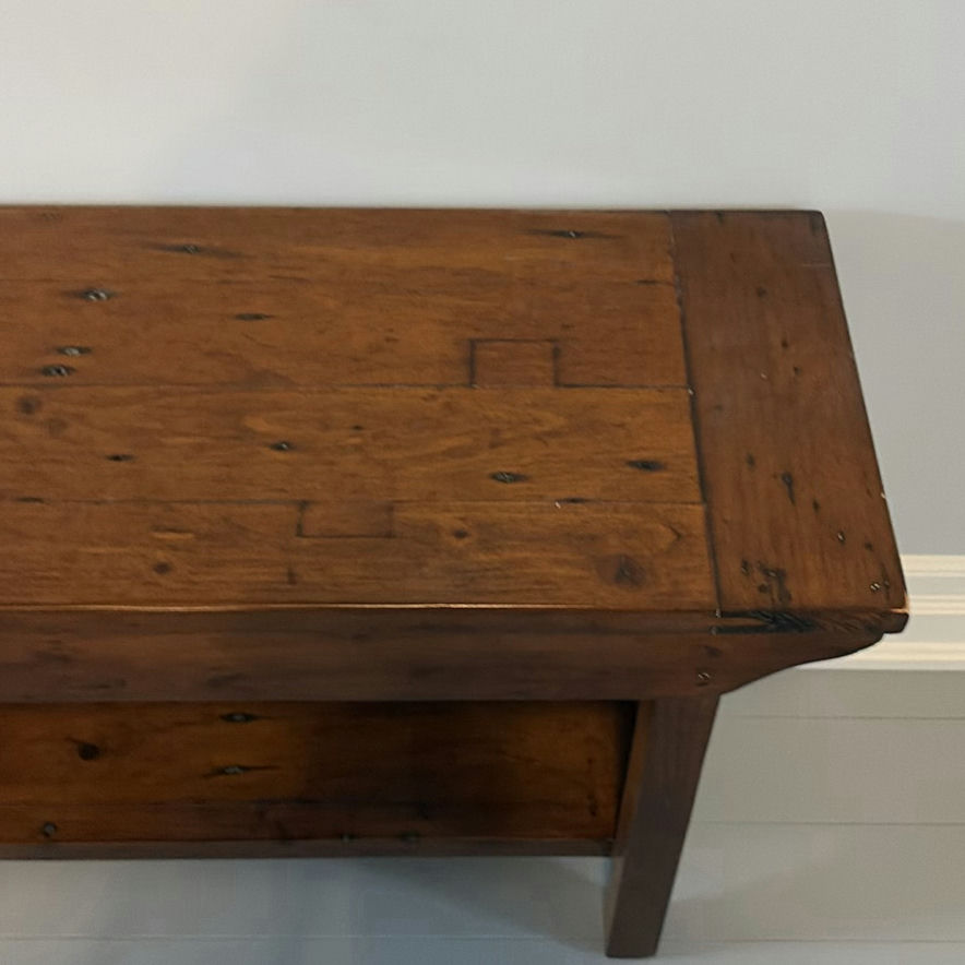 Wooden Bench with Shelf - image 2 of 11