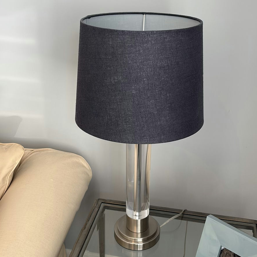 Two Modern Table Lamps with Navy Shade - image 7 of 9
