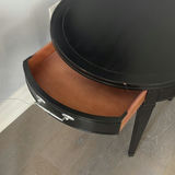 Black Round Accent Table with Drawer - thumbnail 3 of 9