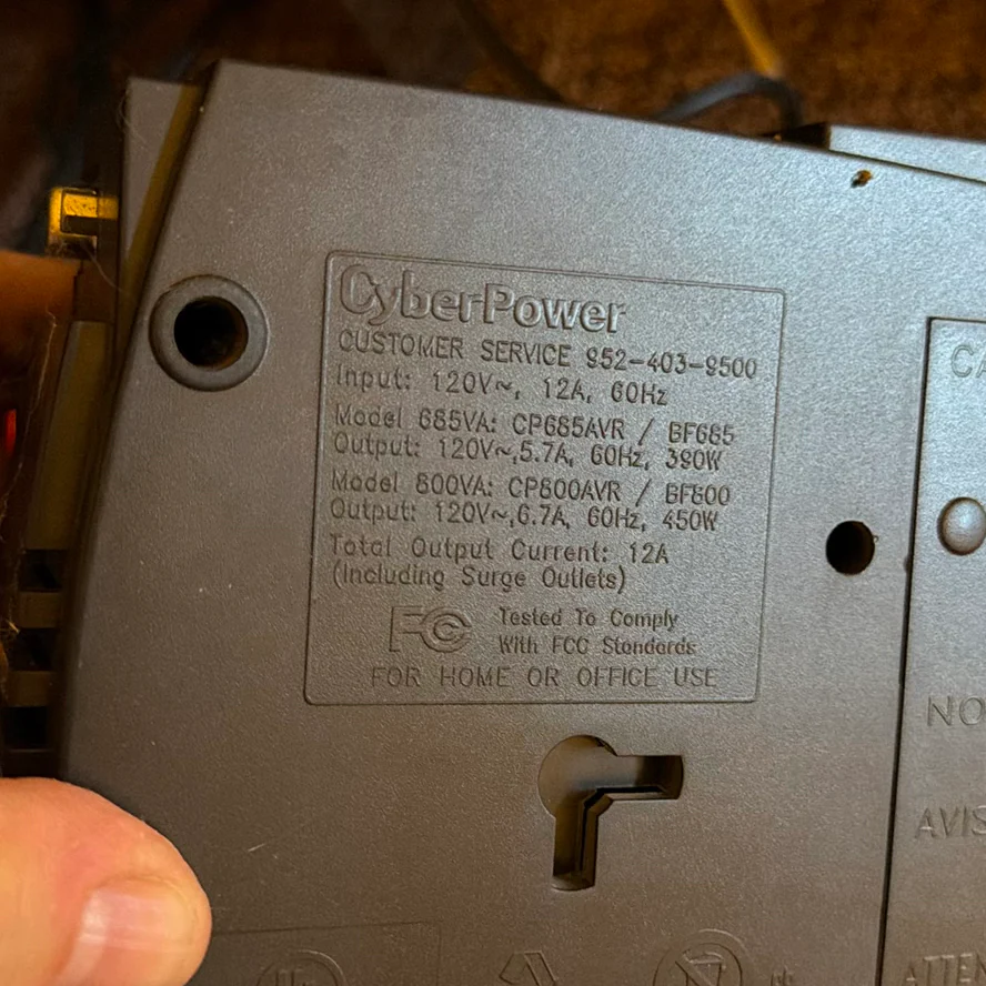 CyberPower 685VA Battery Backup and Lenovo Power Adapter - image 3 of 8