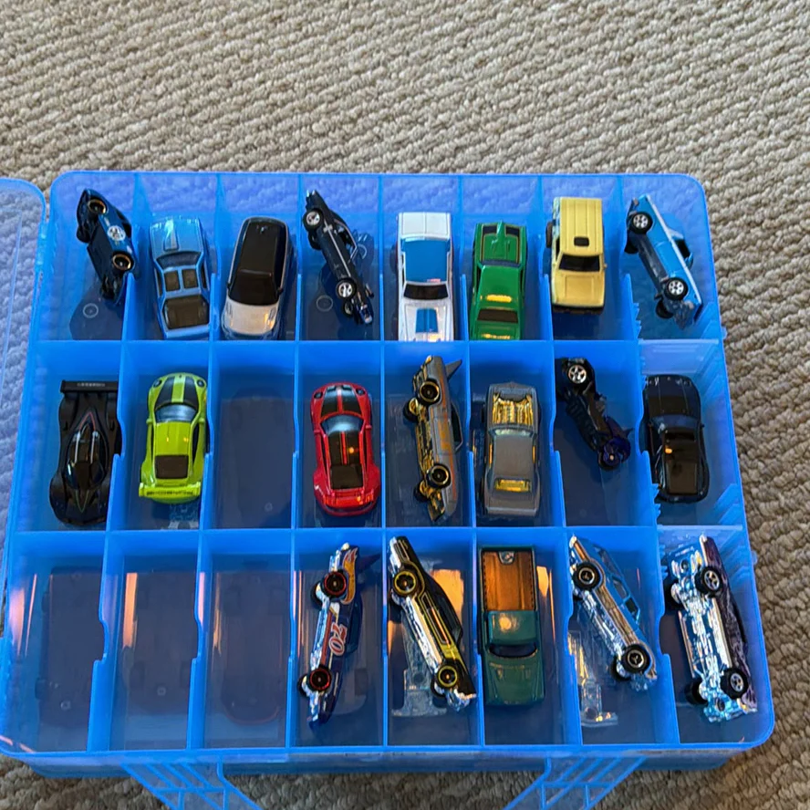 Toy Die-Cast Cars in Blue Storage Case - image 1 of 20