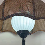 Floor Lamp with Woven Shade and Round Table - thumbnail 4 of 10