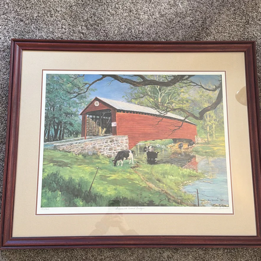 Framed Griesemer's Covered Bridge Print by Alice Gerhart - image 2 of 10