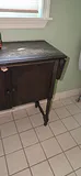 Vintage Wood Drop-Leaf Cabinet Table - thumbnail 3 of 10