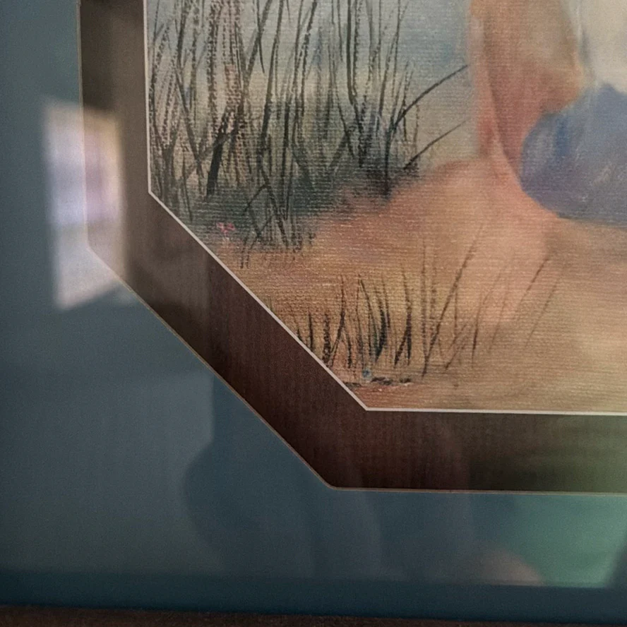 Framed Seaside Child Painting - image 2 of 5