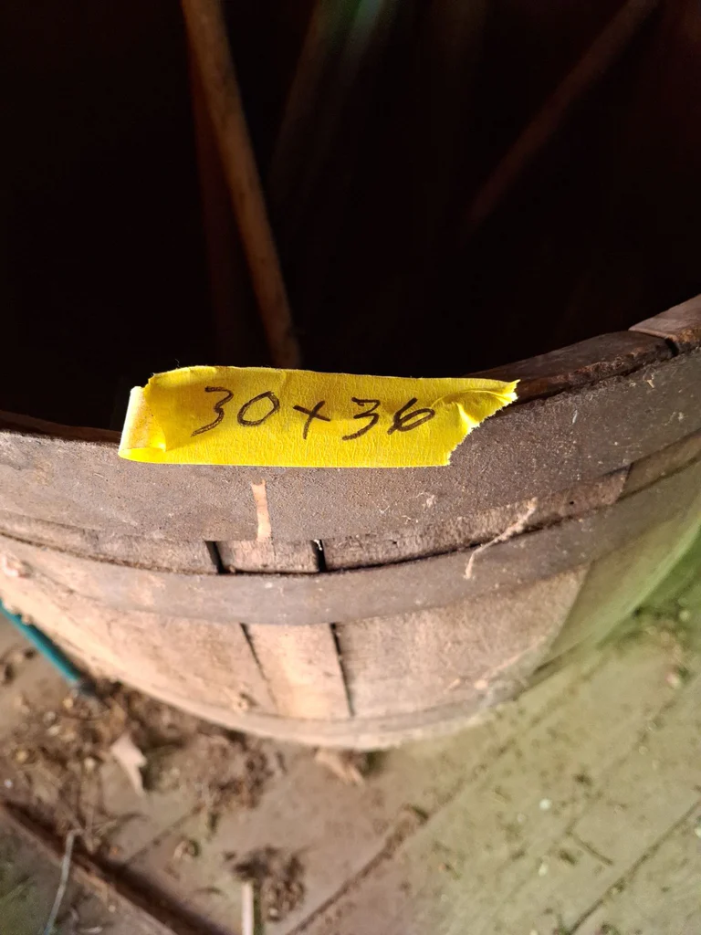 Wooden Barrel Planter and Yard Tools - image 2 of 5