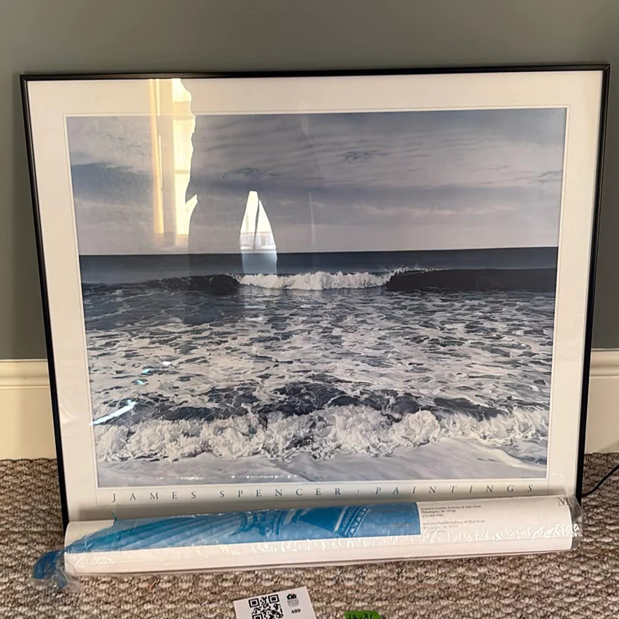 Framed Ocean Wave Print and Renoir Museum Poster - image 2 of 11