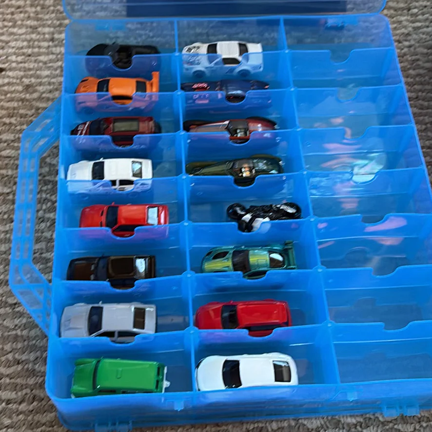 Die-Cast Toy Cars and Motorcycle in Storage Case - image 1 of 11