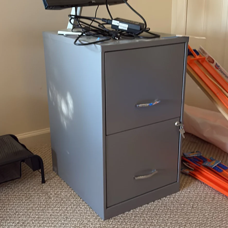 Two-Drawer Gray Metal Filing Cabinet - image 1 of 8