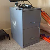 Two-Drawer Gray Metal Filing Cabinet - thumbnail 1 of 8