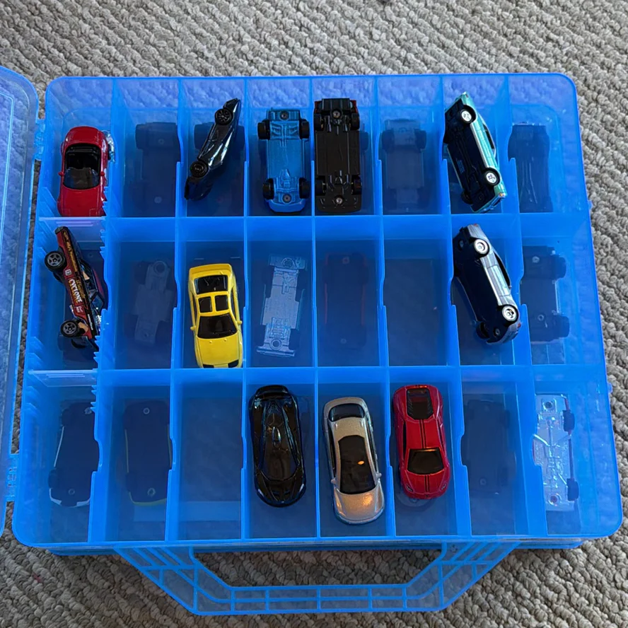 Die-Cast Toy Cars in Blue Storage Case - image 1 of 18