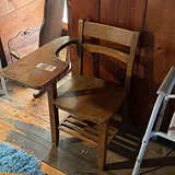 Vintage Wooden School Desk Chair Combination - thumbnail 2 of 7