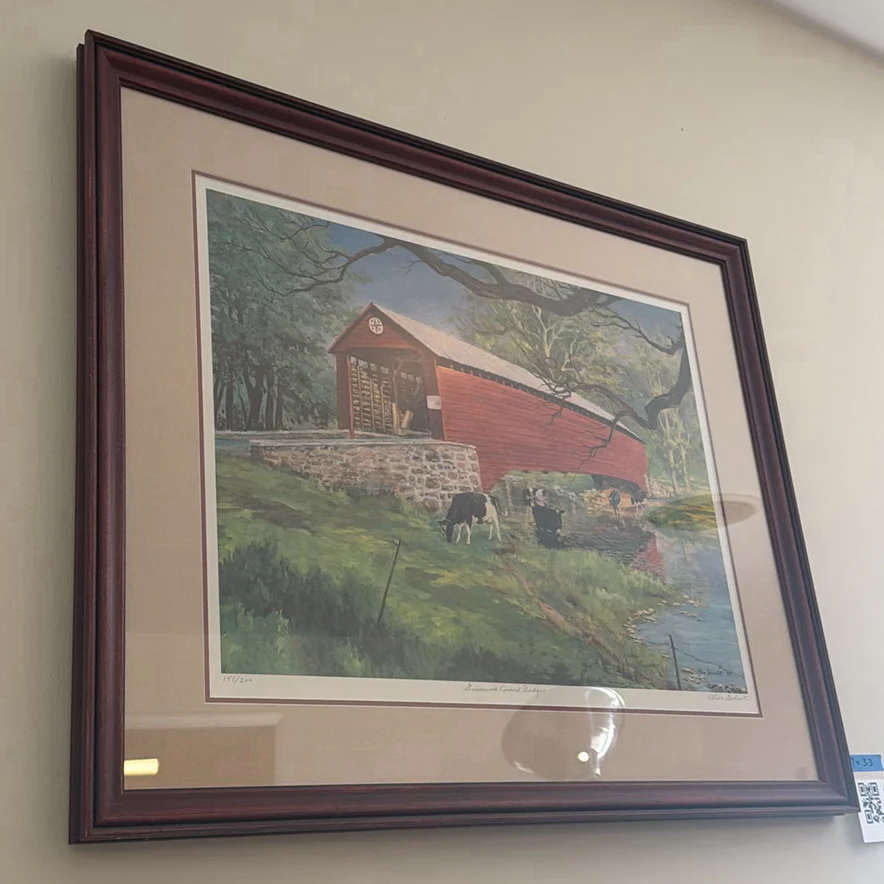 Framed Griesemer's Covered Bridge Print by Alice Gerhart - image 1 of 10