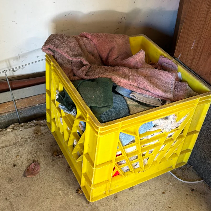 Rolling Shop Stool, Cleaning Rags, and Assorted Chemical Containers - image 4 of 4