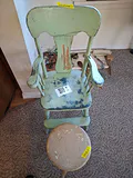 Painted Wooden Child's Chair and Stool - thumbnail 8 of 9