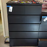 Black Five-Drawer Storage Dresser - thumbnail 1 of 6