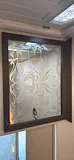 Framed Decorative Etched Glass Panel - thumbnail 2 of 3
