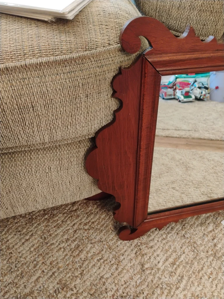 Chippendale Style Wooden Wall Mirror - image 3 of 5