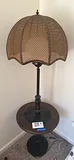 Floor Lamp with Woven Shade and Round Table - thumbnail 2 of 10