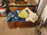 Wooden Storage Crate with Bedding and Towels - thumbnail 1 of 9