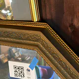 Original Barn Landscape Painting and Octagonal Wall Mirror - thumbnail 9 of 9