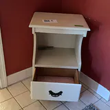 White Wooden Nightstand with Drawer and Open Shelf - thumbnail 2 of 6