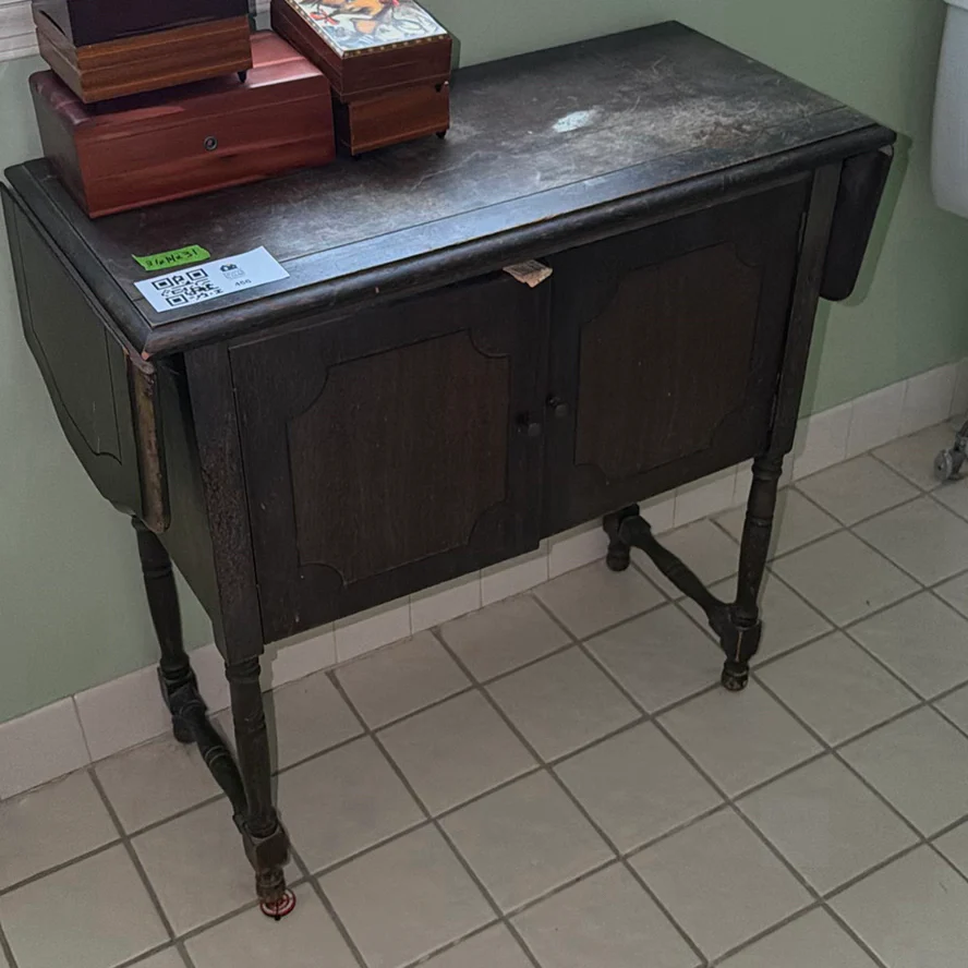Vintage Wood Drop-Leaf Cabinet Table - image 1 of 10