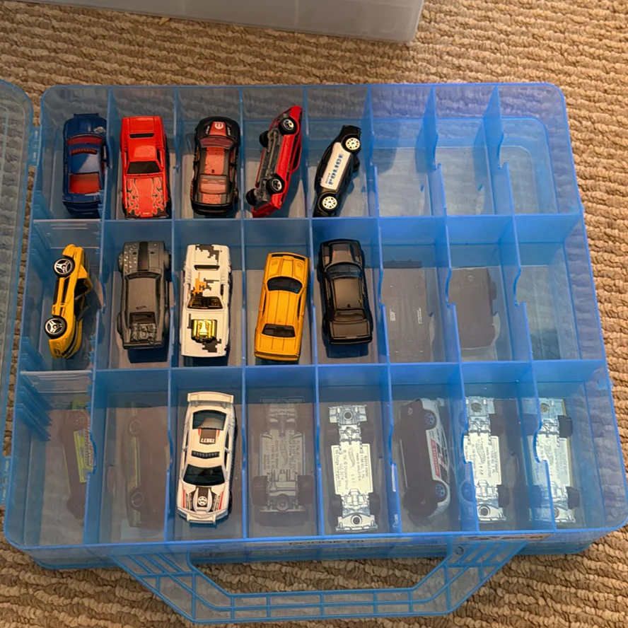 Die-Cast Toy Cars in Plastic Storage Case - image 1 of 16