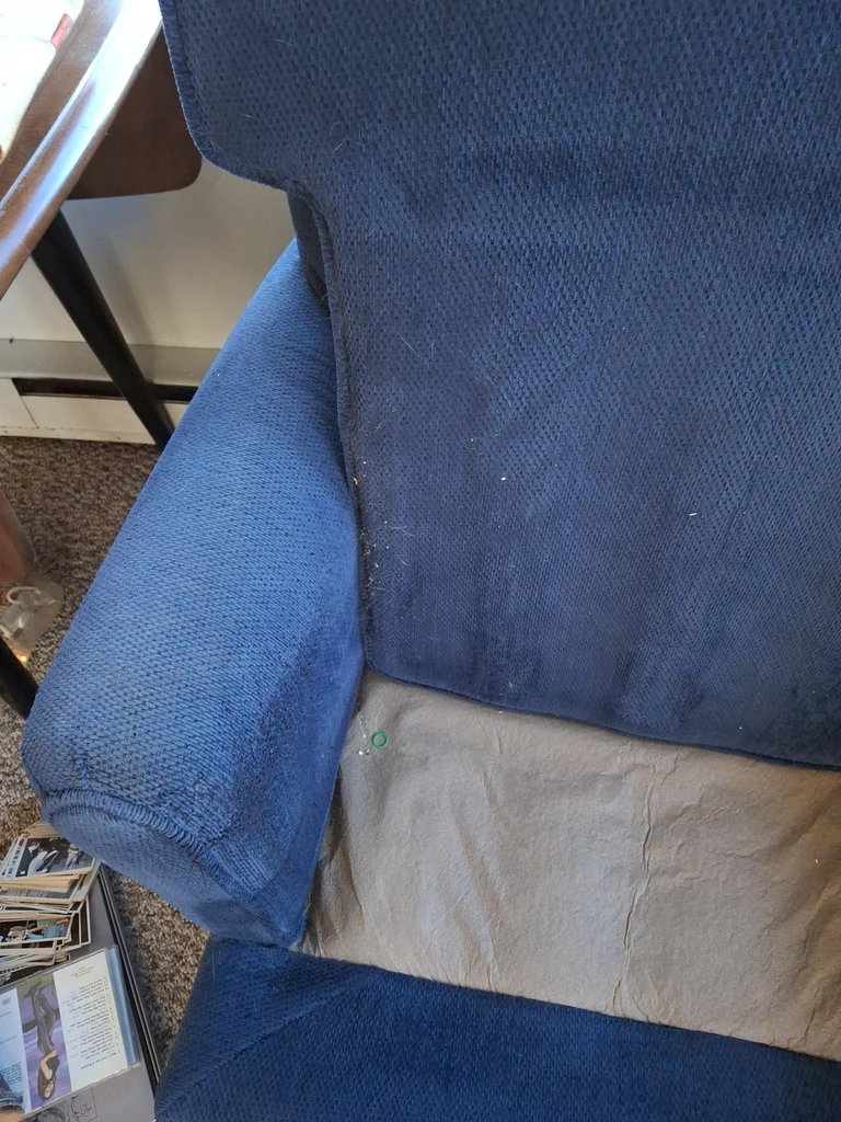 Blue Upholstered Armchair - image 5 of 11