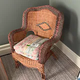 Wicker Armchair with Seat Cushions - thumbnail 2 of 10