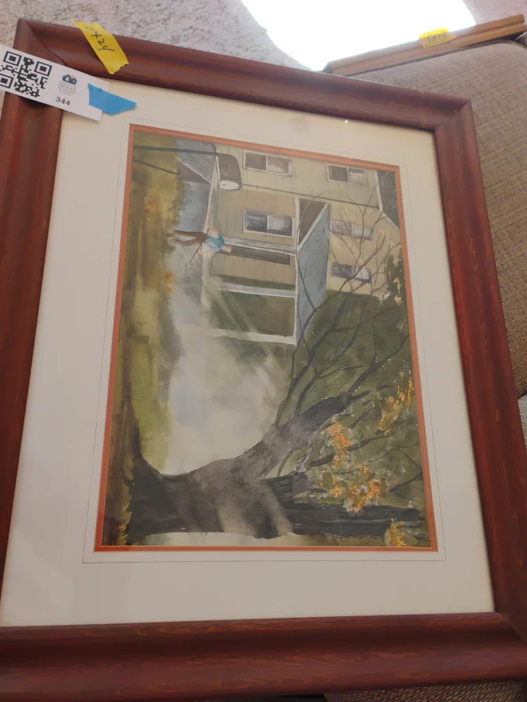 Framed House Landscape Painting - image 4 of 4