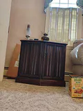 Dark Wood Two-Door Storage Cabinet - thumbnail 1 of 11