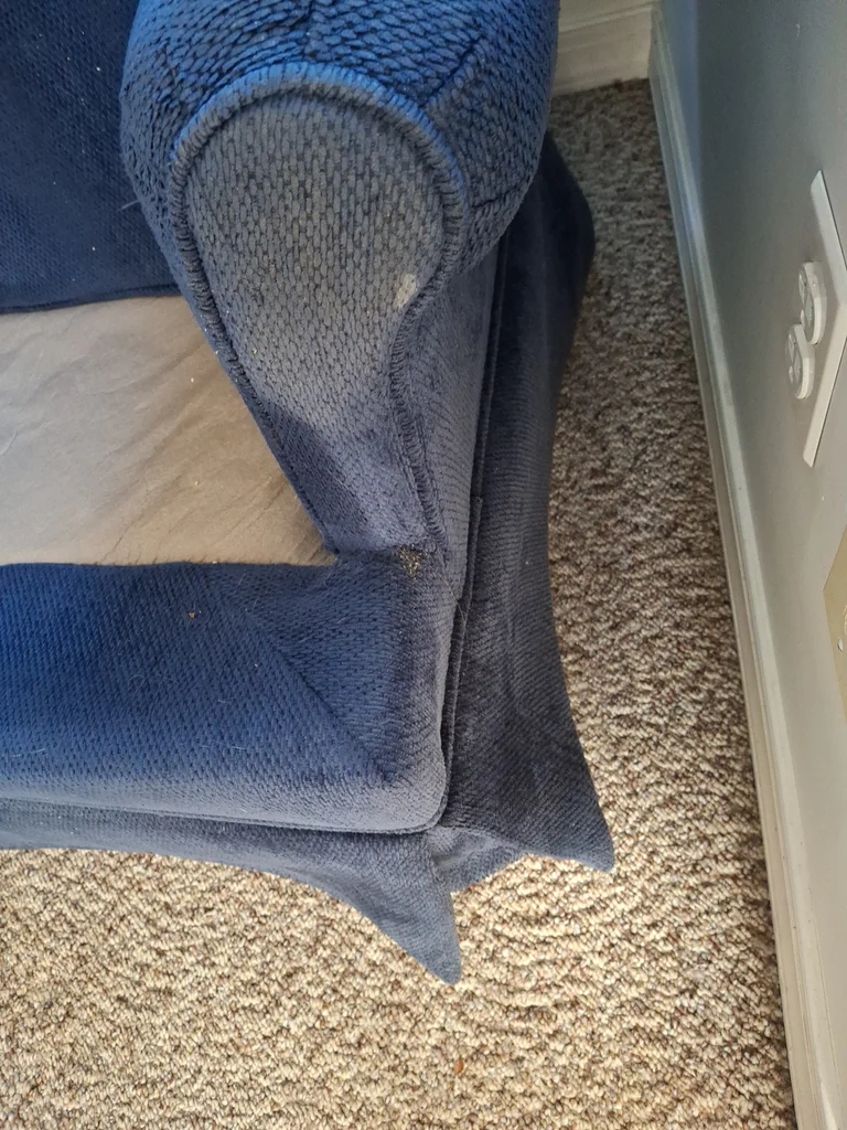 Blue Upholstered Armchair - image 6 of 11