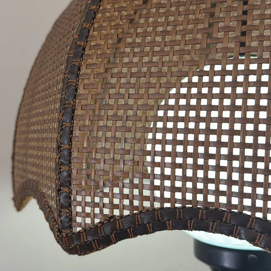 Floor Lamp with Woven Shade and Round Table - image 6 of 10