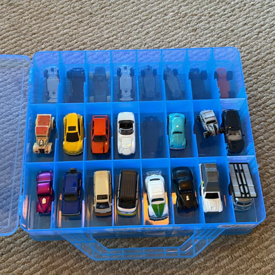 Die-Cast Toy Cars in Plastic Storage Case - image 1 of 16