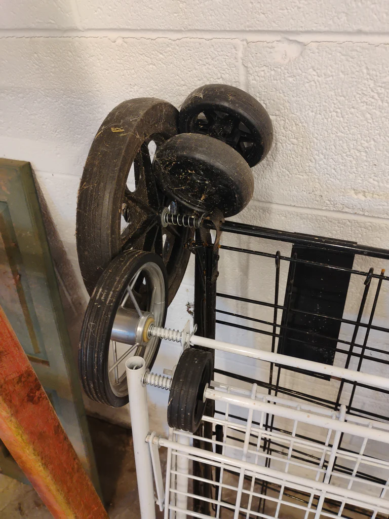 Two Folding Wire Utility Carts and Flag Pole - image 6 of 7