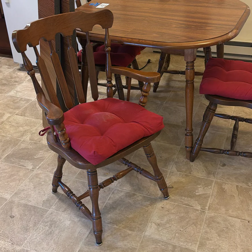 Wood Dining Table with Four Chairs and Seat Cushions - image 2 of 12