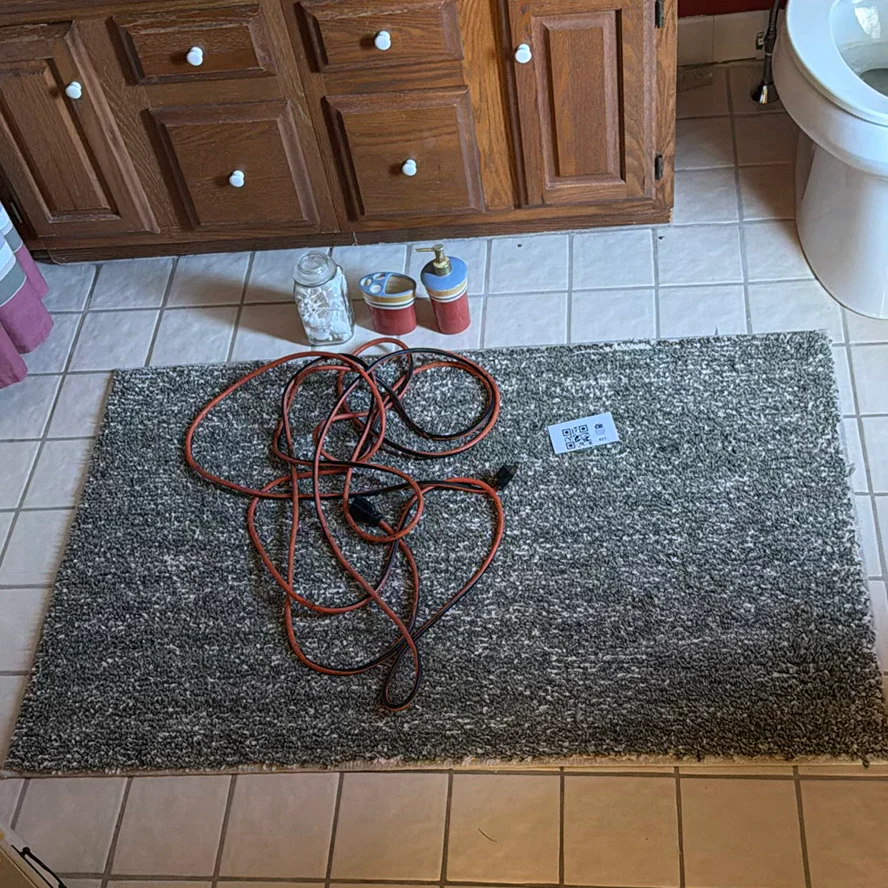 Area Rug, Extension Cord, Bathroom Accessories, and Glass Jar - image 1 of 7