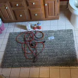 Area Rug, Extension Cord, Bathroom Accessories, and Glass Jar - thumbnail 1 of 7