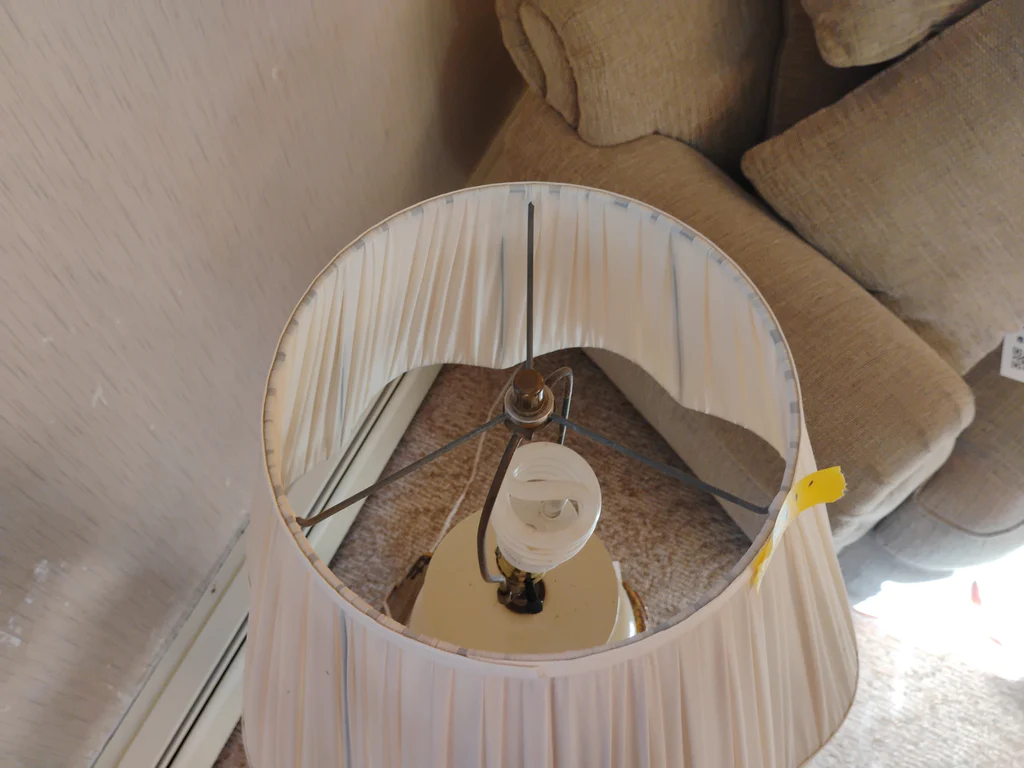 White Ceramic Table Lamp with Stool - image 3 of 6