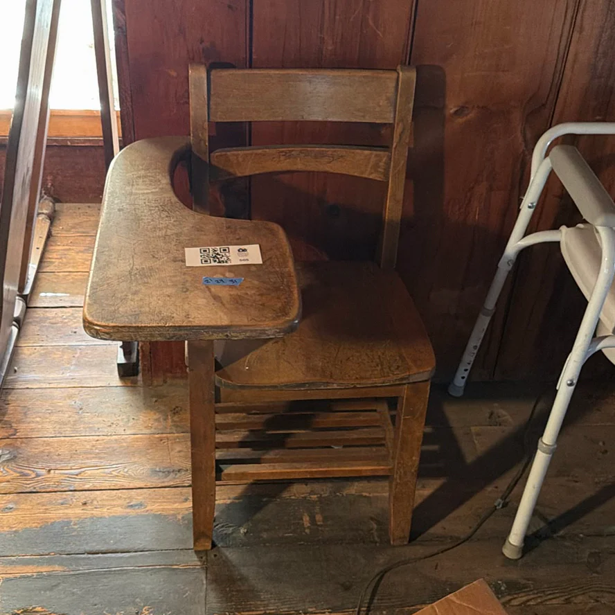 Vintage Wooden School Desk Chair Combination - image 1 of 7