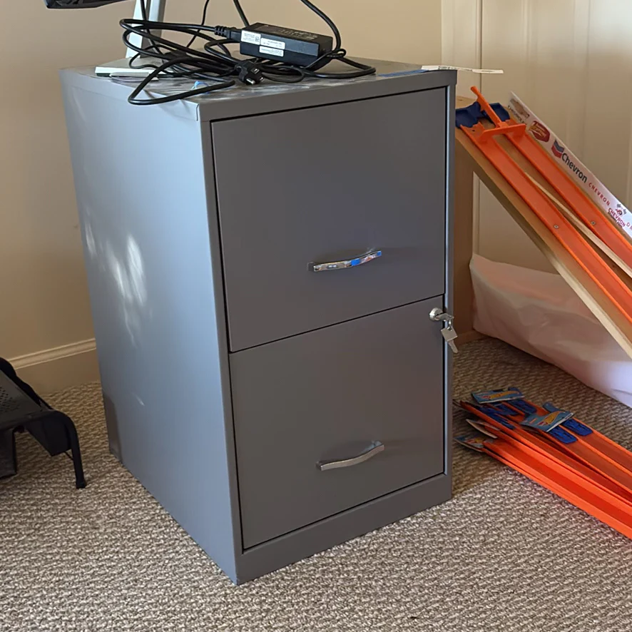 Two-Drawer Gray Metal Filing Cabinet - image 2 of 8