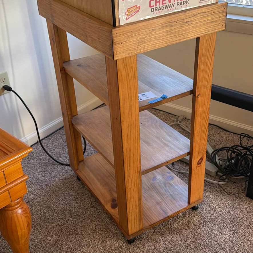Wood Rolling Storage Cart with Shelves - image 1 of 4